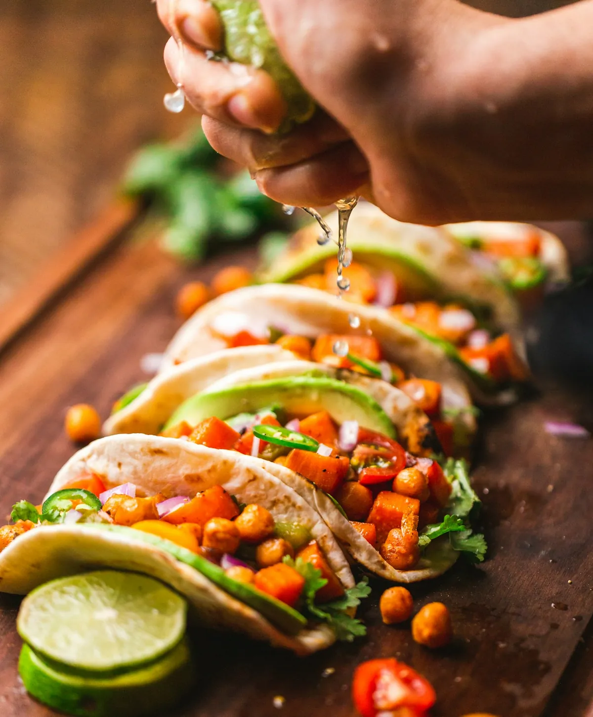 Tacos with fresh toppings